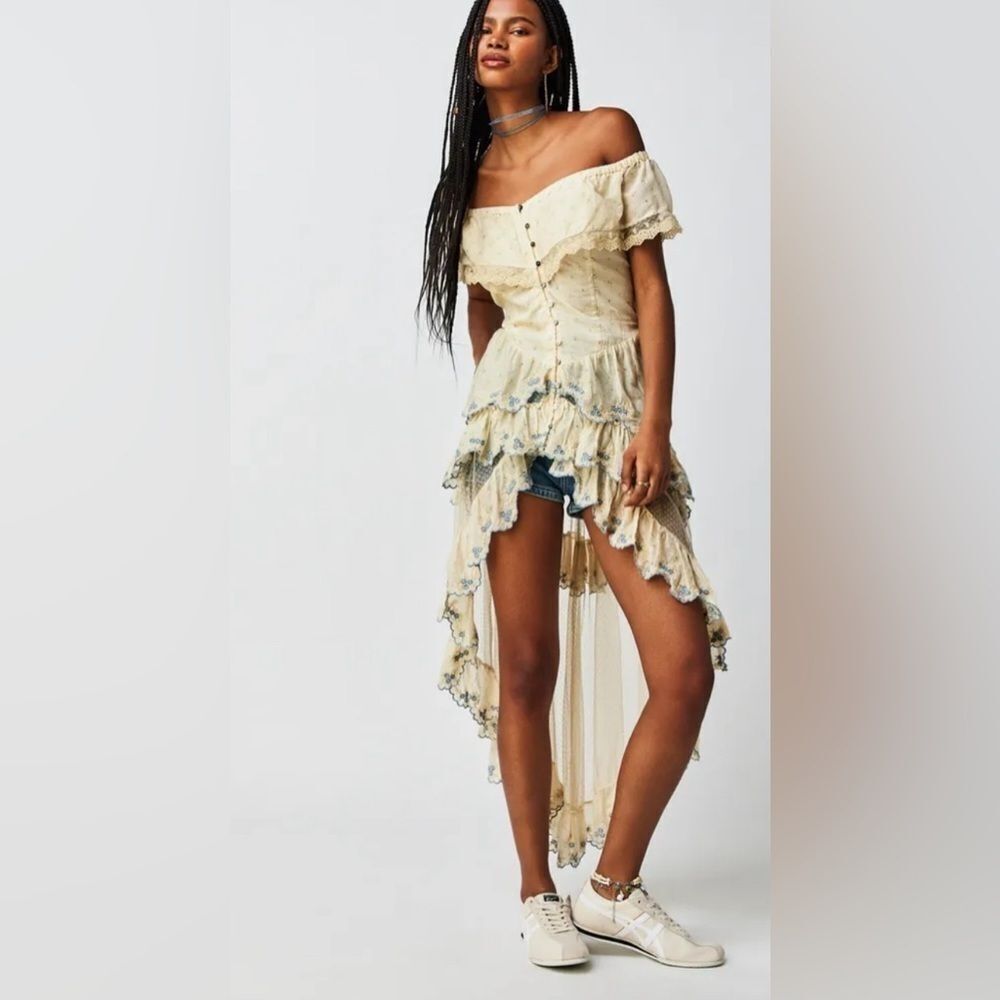 Free People Falling For You Maxi Size Large crochet, lace, smocking, embroidery